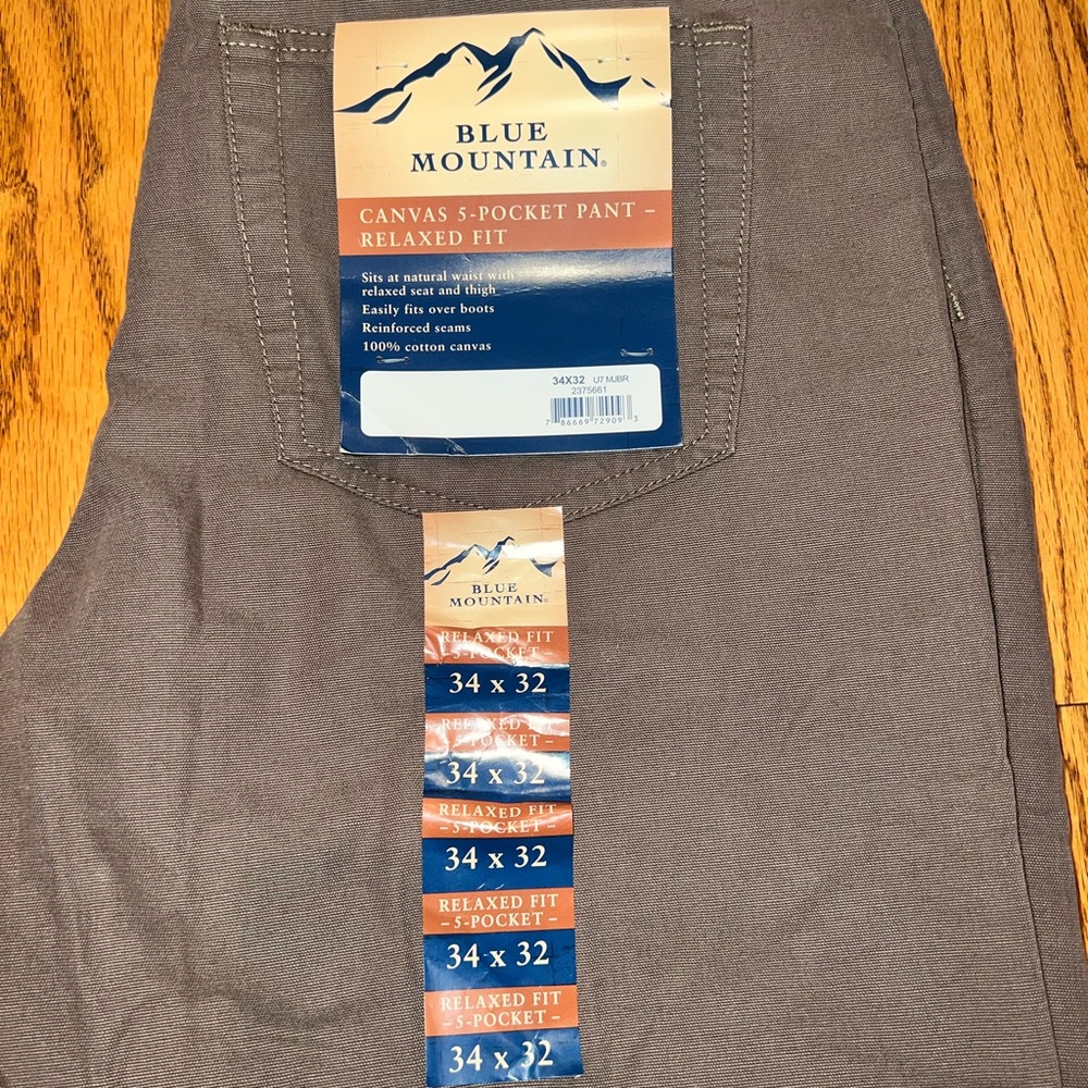 Blue Mountain Canvas 5-Pocket Relaxed Fit Pants - Taupe